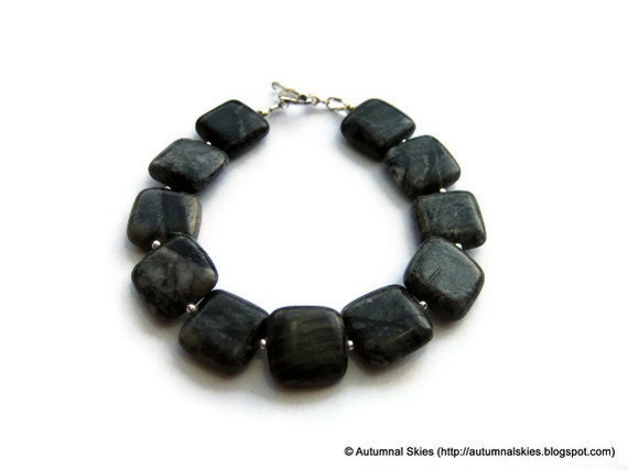 Picasso Jasper and Sterling Silver Spacers Bracelet