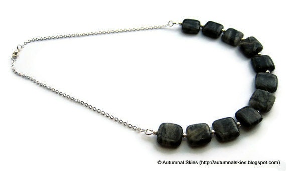Picasso Jasper and Sterling Silver Spacers Necklace