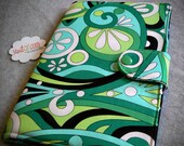 Nook, Nook Color/Tablet e-reader cover, or Kindle, Kindle keyboard, Kindle touch, Fire,Book Style, Michael Miller Mod swirls, Made to order,