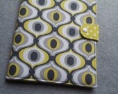 iPad cover, iPad2 Cover, or  Ipad 3, Ipad case - Book style- Yellow and Gray Feeling Groovy- Made to order
