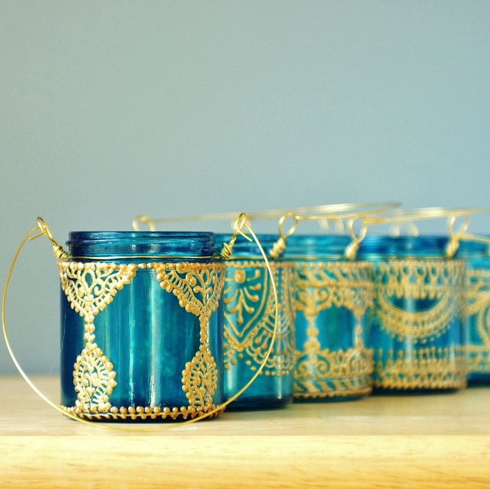 18 Hanging Candle Lanterns Inspired by Moroccan Decor, Your Choice of Colors