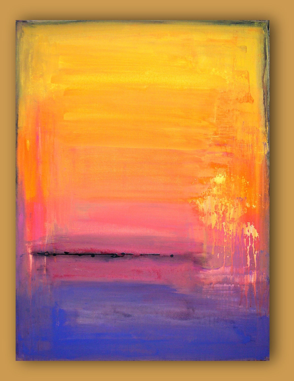 Abstract Acrylic Contemporary Fine Art Abstract Painting SALE Titled: ON the HORIZON.30x40x3/4" by Ora Birenbaum