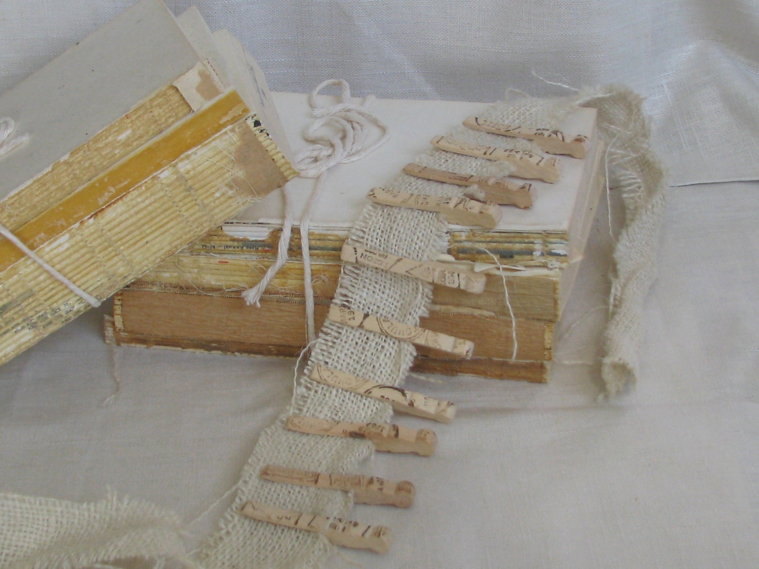 MINI Vintage French Postmark Wooden Clothespins