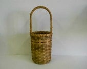 Small Woven Reed Basket with Handle, Rustic Charm, Home Decor
