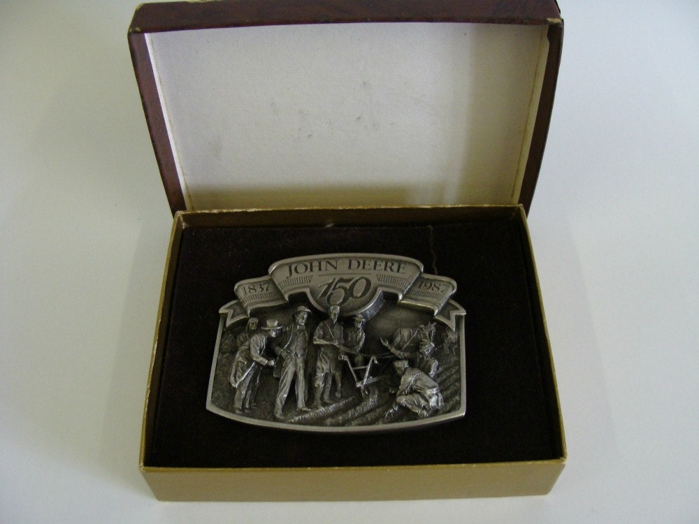 John Deere Pewter Belt Buckle, 150 Anniversary Pewter Belt Buckle, Men's Belt Buckle, Men's Accessories