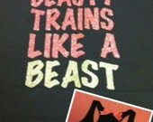 Beauty Trains Like A Beast Glitter Work-out Racerback Tank Top