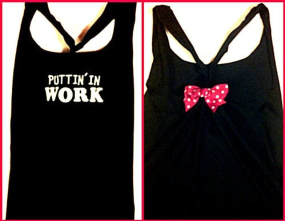 Puttin' in Work Racer back Work-out Tank Top