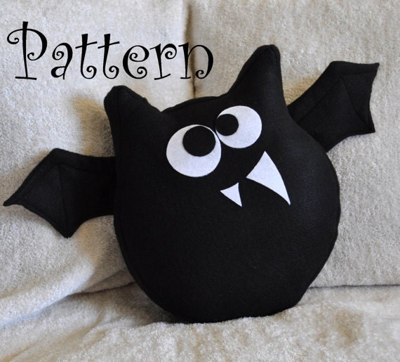 Bat Pattern PDF -Jugular the Bat  Plush Pillow PDF Tutorial How to DIY epattern Halloween
