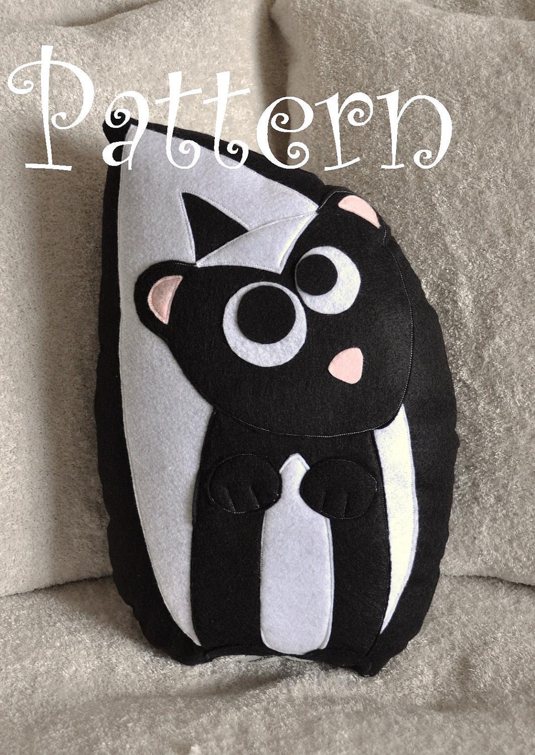 Ick the Skunk Plush Pillow PDF Tutorial and Printable Pattern