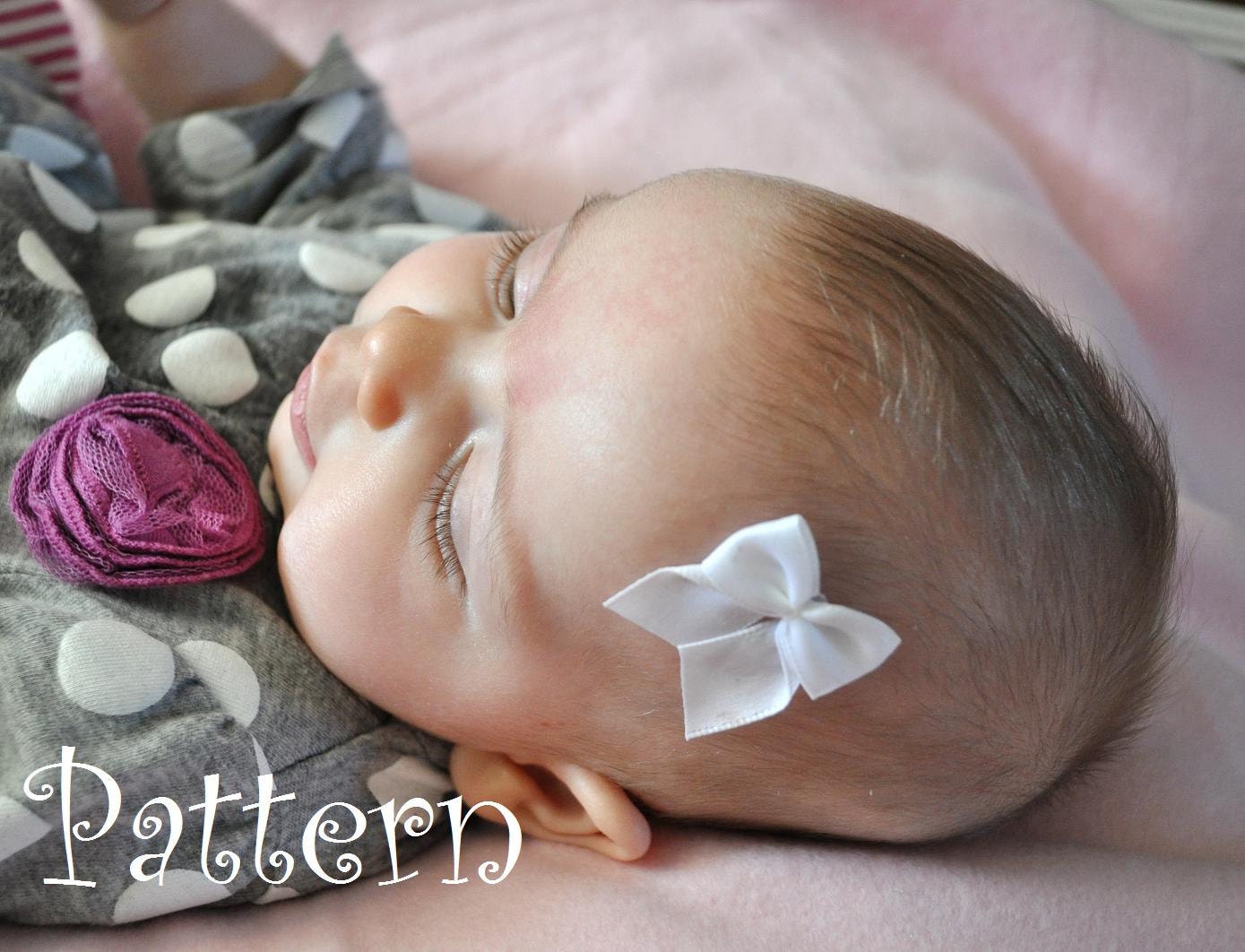 Satin Newborn Stick-On Baby Bow DIY PDFTutorial How To Make