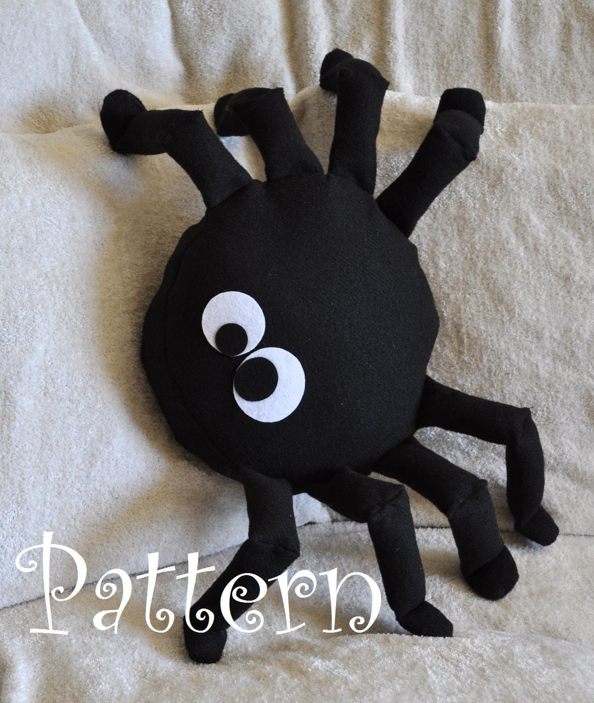 Spider Pattern PDF - Bitsy the Spider Plush Pillow PDF Tutorial How to DIY epattern Halloween