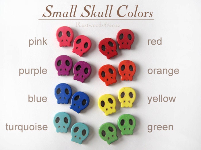 Custom Skull Bobby Pin Set - You Choose the Colors (bp037)
