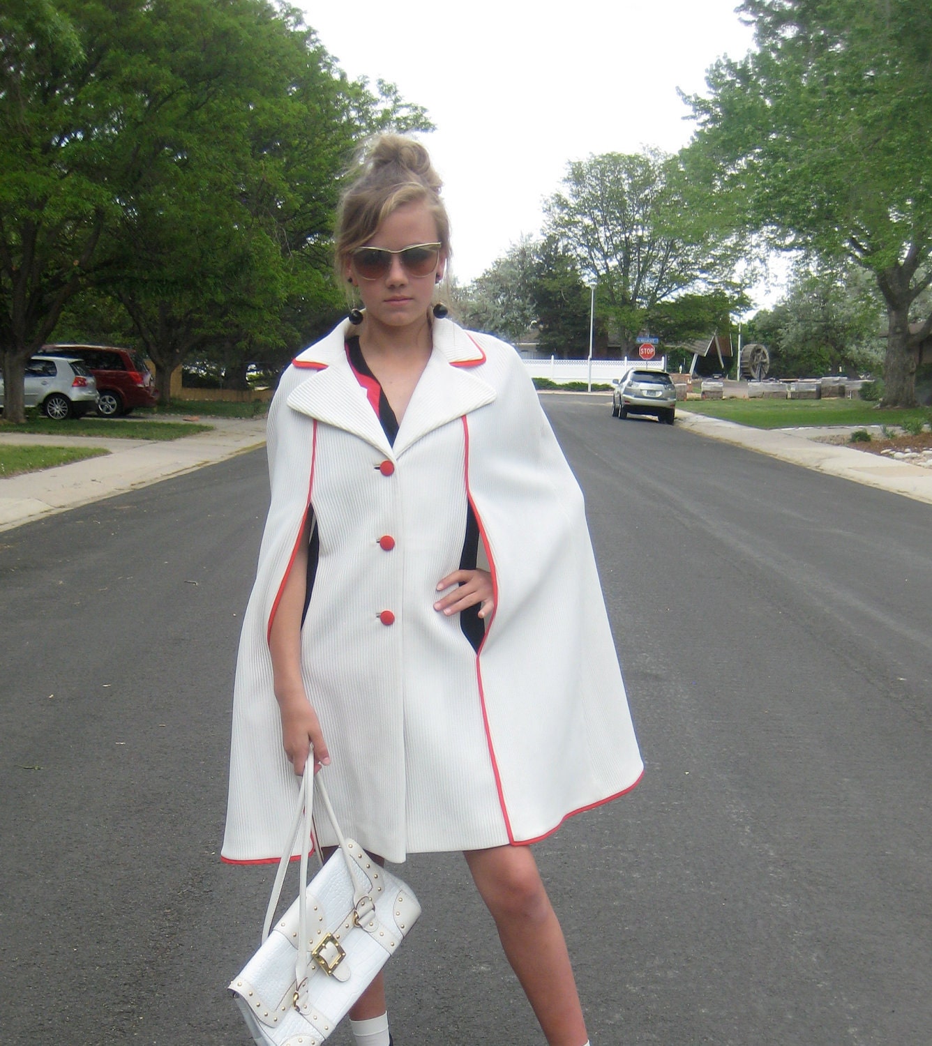 Lilli Ann 60s Nautical Cape--  Vintage Mod London