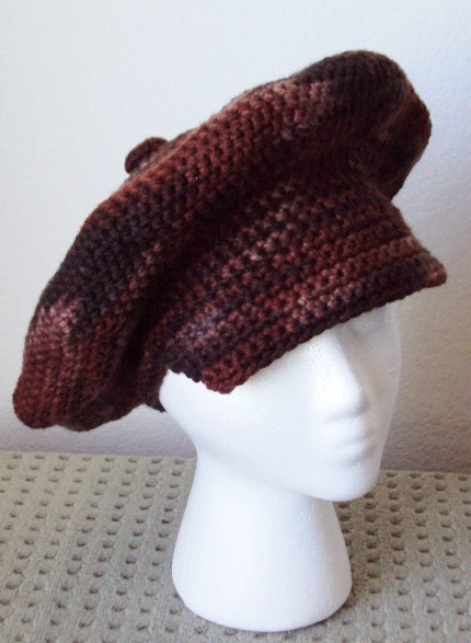 Crochet Newsboy Hat In Earthy Color Tones
