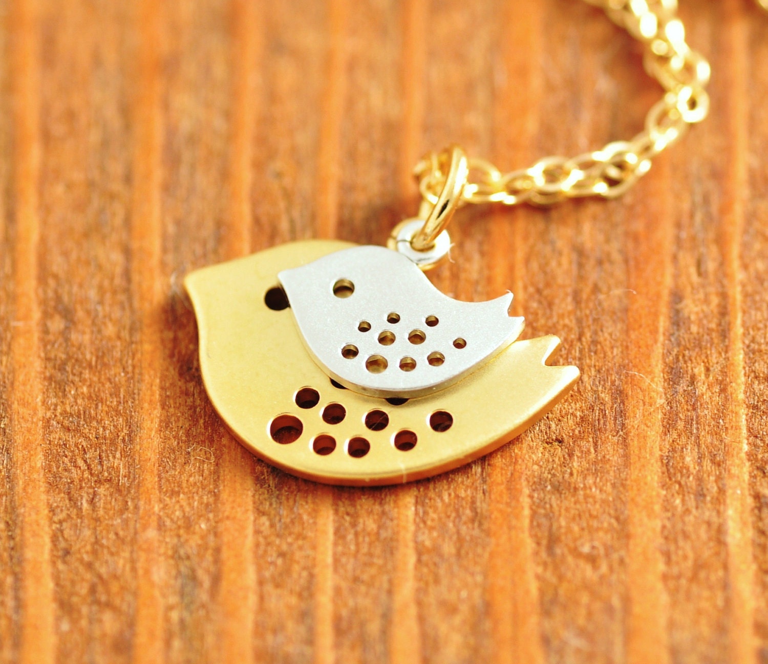 Mom Necklace - gold mother necklace, 14k gold filled, baby shower jewelry, gold sparrow necklace, new mom necklace