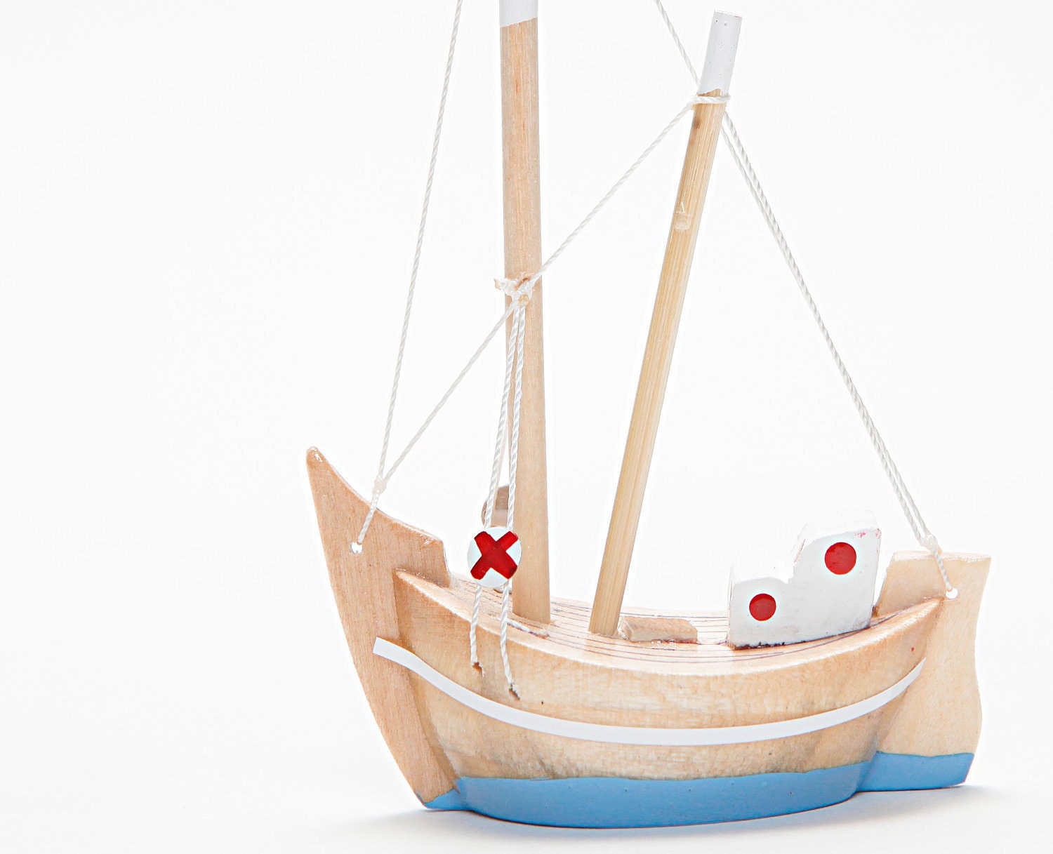 Wooden Boat - Fishing Boat - Trawler / Handmade - Hand Painted