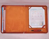 Top grain Multi-functional leather iPad case as your iPad portfolio for your iPad 1 or iPad 2 in brown