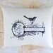 Bird Pillow, Keys, Eiffel Tower, French Country Home, Cottage Decor, French Decor, Home Decor, Decorative Pillows