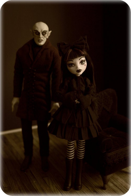 Limited Set of 3 Sepia toned Monster High Family Portrait postcards