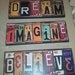 3 piece set of all wood cut up license plate wall art signs