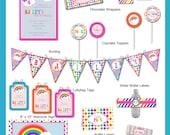 Personalised Rainbow Birthday Party Printable Package - You Print Il_170x135
