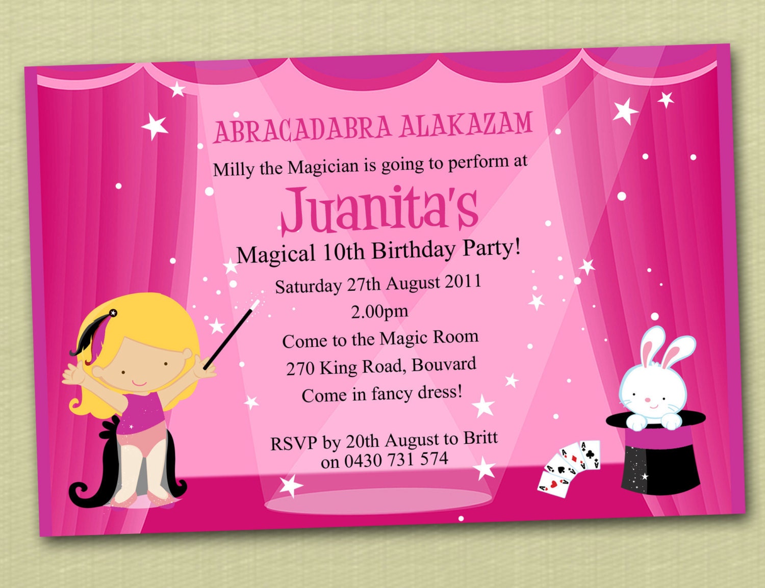 Magician Themed Birthday Invitations - You Print Il_570xn