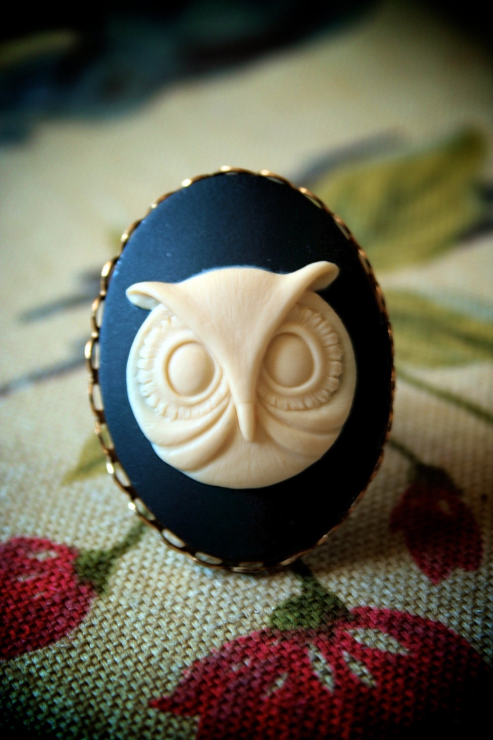 What a Hoot - Owl Cameo Adjustable Ring