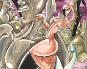 A Dance with No Chance: Human, Body Art Print, Surreal Giclee