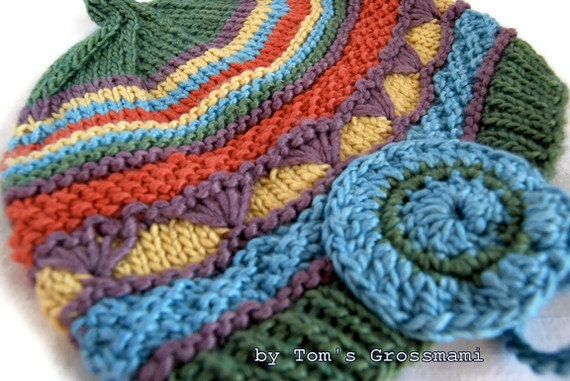 Rainbow Toddler Hat - High Quality Natural Product - Swissmade - Size 12 Month - Material: 1/2 silk & 1/2 wool