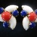 CLEARANCE Vtg BEAU JEWELS Earrings in Red White & Blue. Patriotic Perfection.