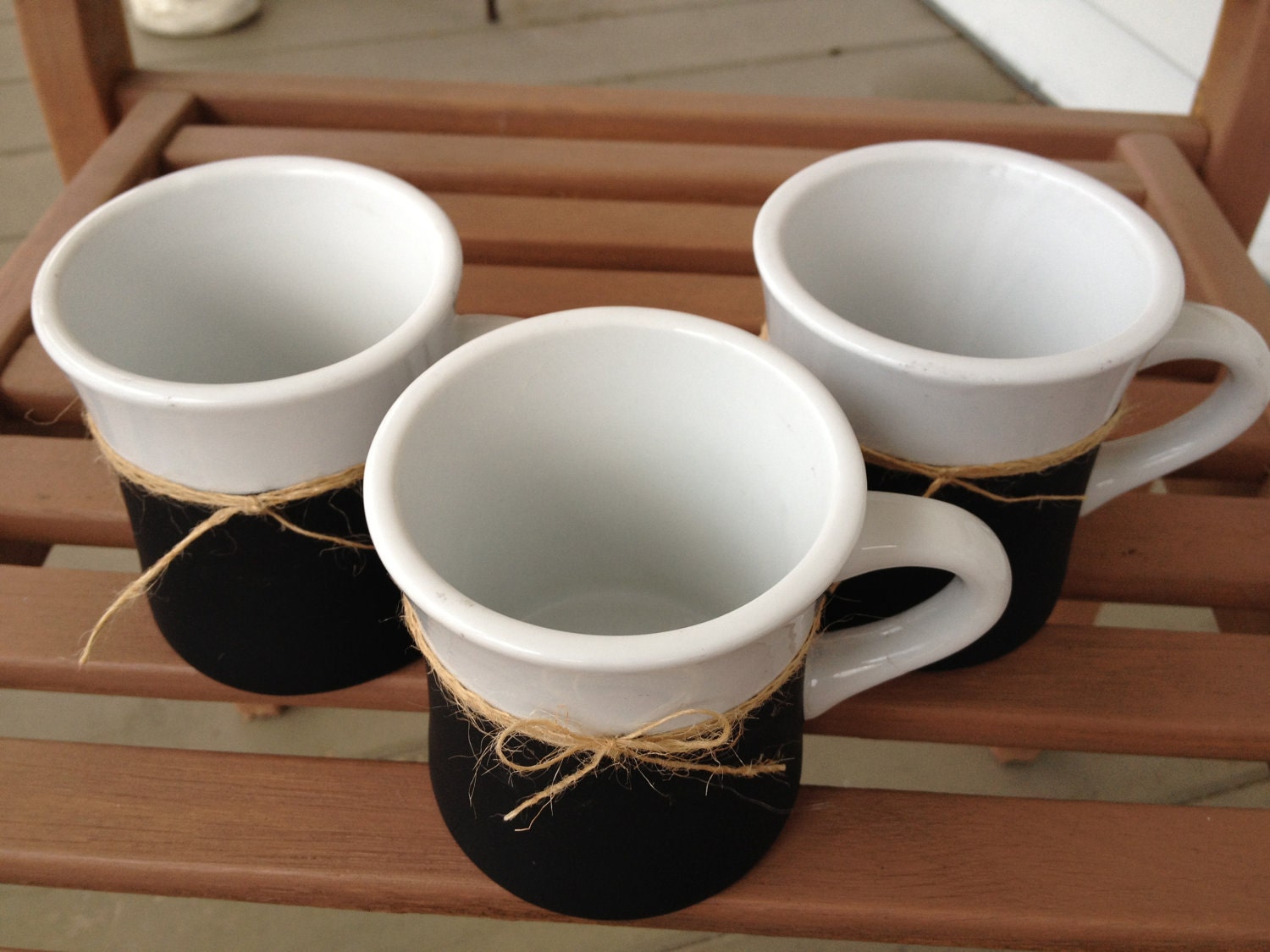 Chalkboard and Burlap Mug / Black / White / Custom Order / Chalk board / Teacher Gift / Wedding / Birthday