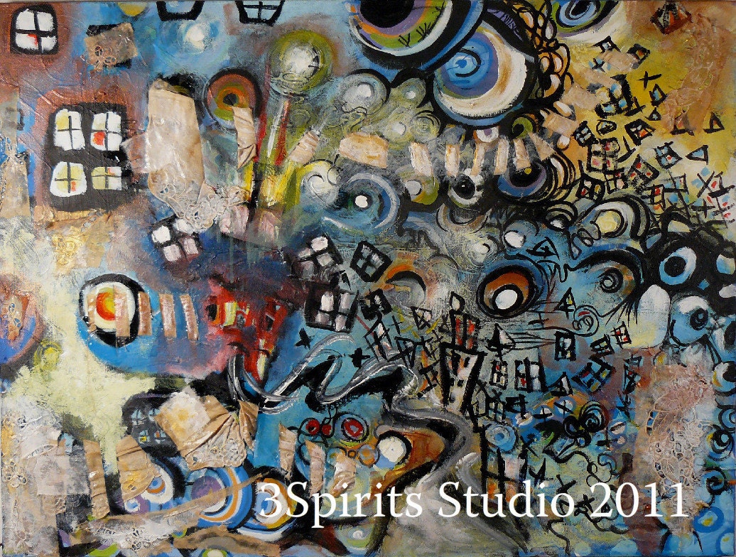 Original Abstract Painting - Losing Windows II