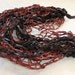Crocheted Red-Brown Leather & Handmade Paper Fibre Necklace