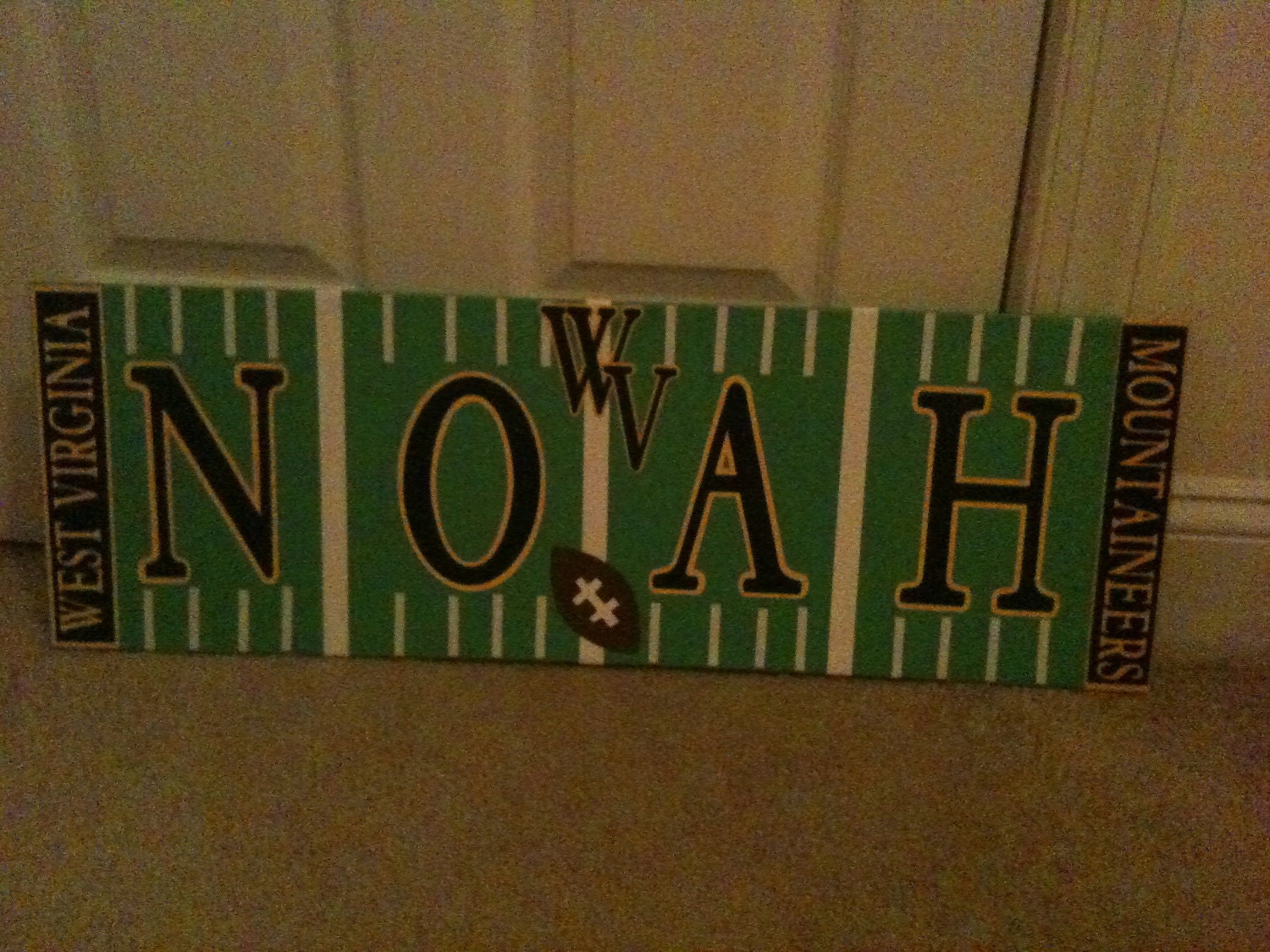 West Virginia University Personalized name sign football theme