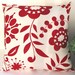 Decorative Pillow Cover- Throw Pillow-Accent Pillow- 18"x18"- Rouge Garden Red/Light Cream- Holiday SALE 20% off