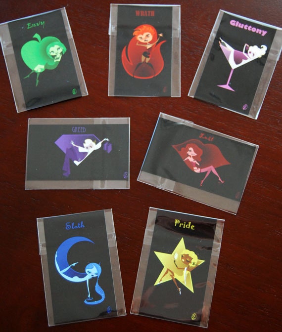 Seven Deadly Sins - Set of All 7 Magnets