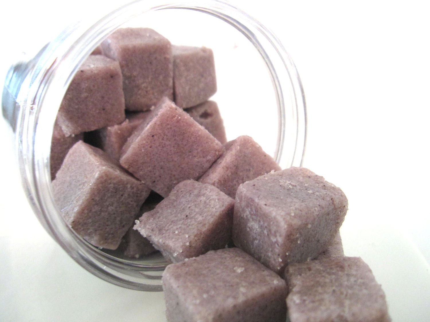 Purple Lavender Exfoliating Solid Sugar Scrub Cubes with Goats Milk Soap