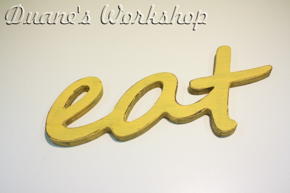 Eat Sign, Wall hanging, Wooden eat sign, kitchen sign, wooden letters, home decor, wood sign, Housewares, Wall Decor