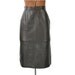 1970s Vintage Brown Leather Pencil Skirt, Knee Length, S - M