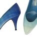 Size 7 Vintage Ombre Blue Leather High Heels, Bridal / Wedding