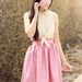 Ice Cream Parlor // Pink Polka Dot Skirt with Pockets
