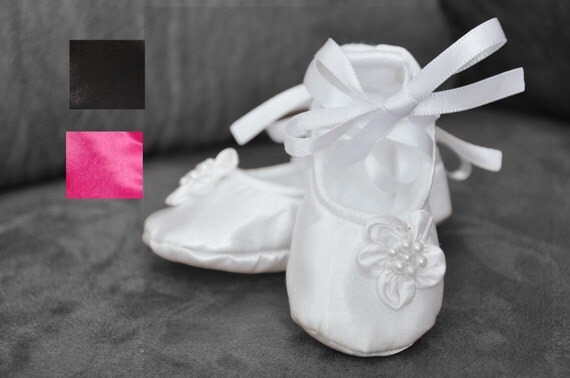 white satin ballet slippers