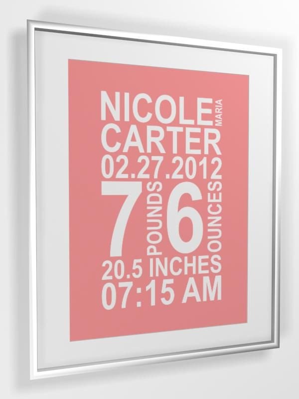 Birth Print, Custom Birth Stats, Nursery Art, Baby Name Print for Girls A4 or A3 PRINTABLE