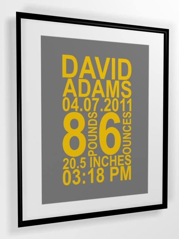 Birth Print, Custom Birth Stats, Nursery Art, Baby Name Print for Boys A4 or A3 PRINTABLE