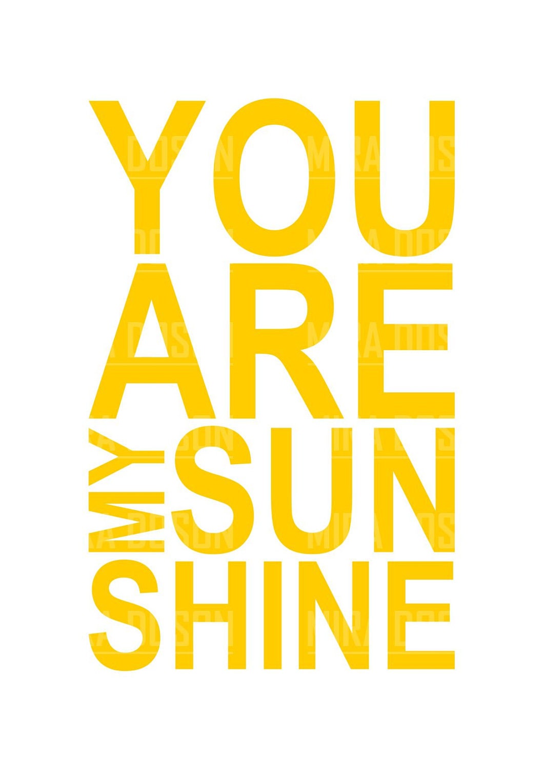 You Are My Sunshine quote print A3 or A4 PRINTABLE