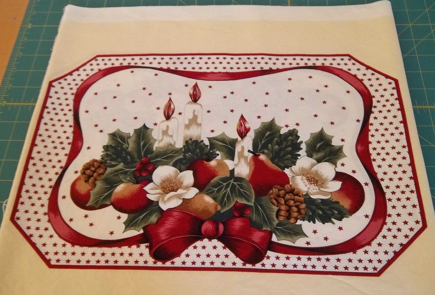 Christmas Fabric Placemat Panel by PatsysPatchwork on Etsy