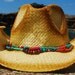 Tea Stained Straw Hat with Colorful Band