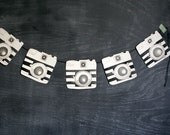 Hand Painted Holga Garland, Parisian Black and White