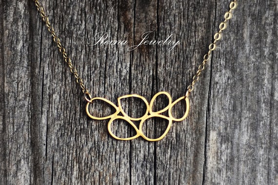 Gold Teardrop Necklace - Bridal Necklace - Organic Jewelry - Small Gold Pendant Necklace
