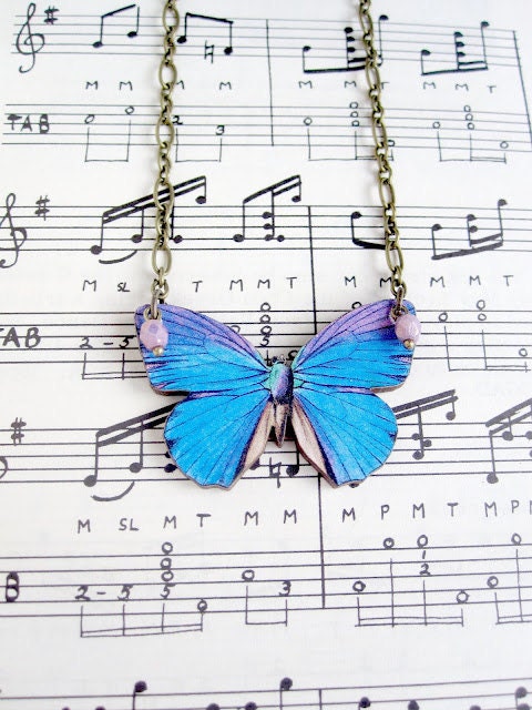 Blue Butterfly Necklace